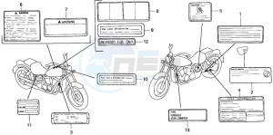 VT1100D2 drawing CAUTION LABEL