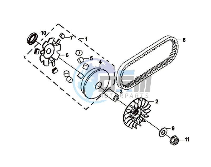 DRIVEN PULLEY / DRIVING - V-BELT