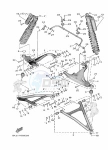 YXF1000EWS YX10FPSM (B4J2) drawing FRONT SUSPENSION & WHEEL