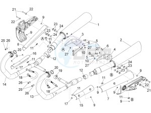 California 1400 Custom ABS 1380 WEG drawing Exhaust pipe