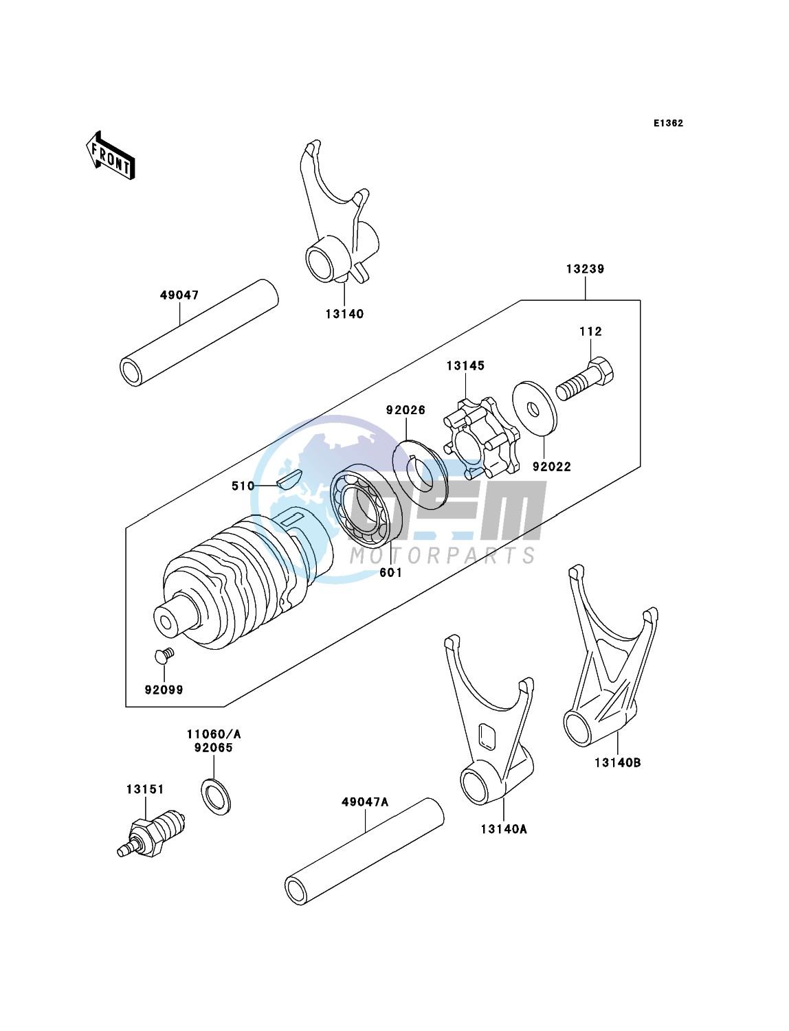 Gear Change Drum/Shift Fork(s)