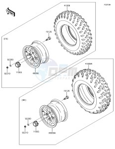 BRUTE FORCE 750 4x4i EPS KVF750HJF EU drawing Tires