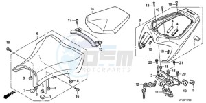 CBR1000RA9 UK - (E / ABS MKH MME) drawing SEAT