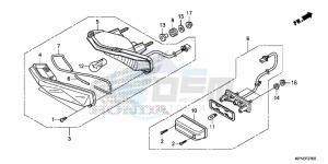 GLR1251WHF CB125F UK - (E) drawing TAILLIGHT/LICENSE LIGHT