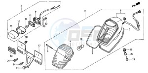 VTX1800C drawing TAILLIGHT (CM)