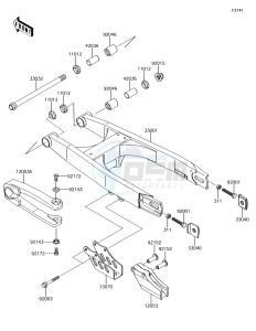 KX65 KX65AFF EU drawing Swingarm