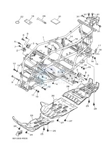 YFM700FWAD YFM70GPHJ GRIZZLY 700 EPS (B1AG) drawing FRAME