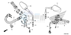 CB1000RAD CB1000R ABS E drawing SWITCH/ CABLE/ MIRROR