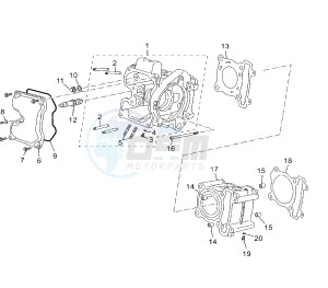 VP X-CITY 125 drawing CYLINDER AND HEAD