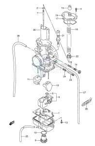 RMX250 (E1) drawing CARBURETOR (MODEL K L M N)