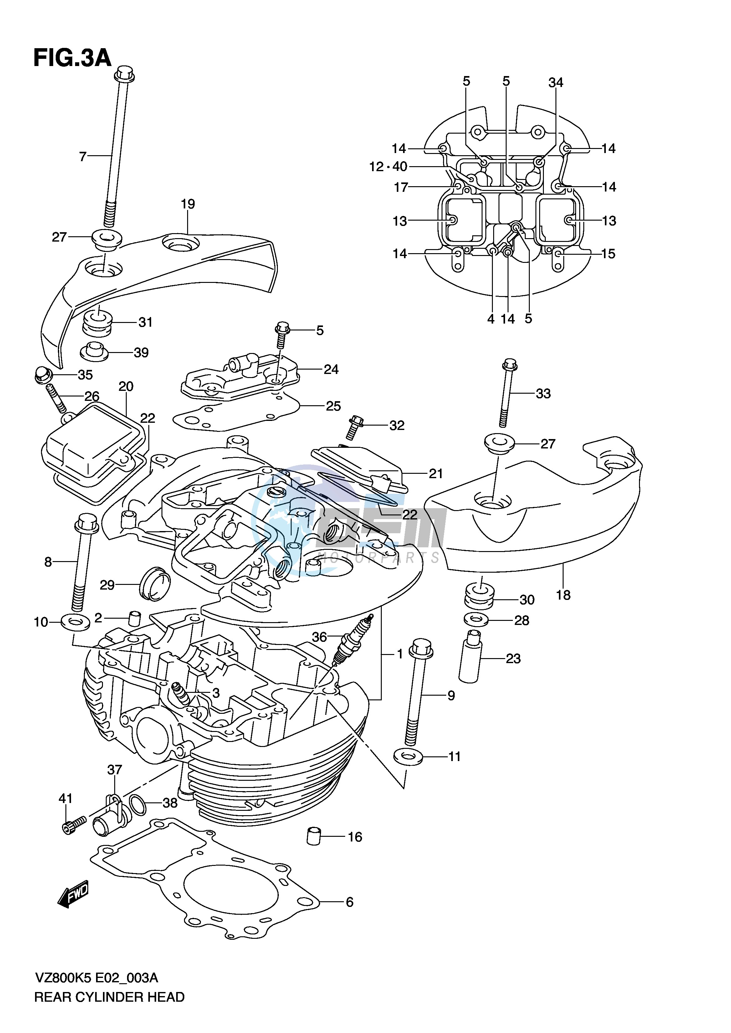 REAR CYLINDER HEAD (MODEL K9)