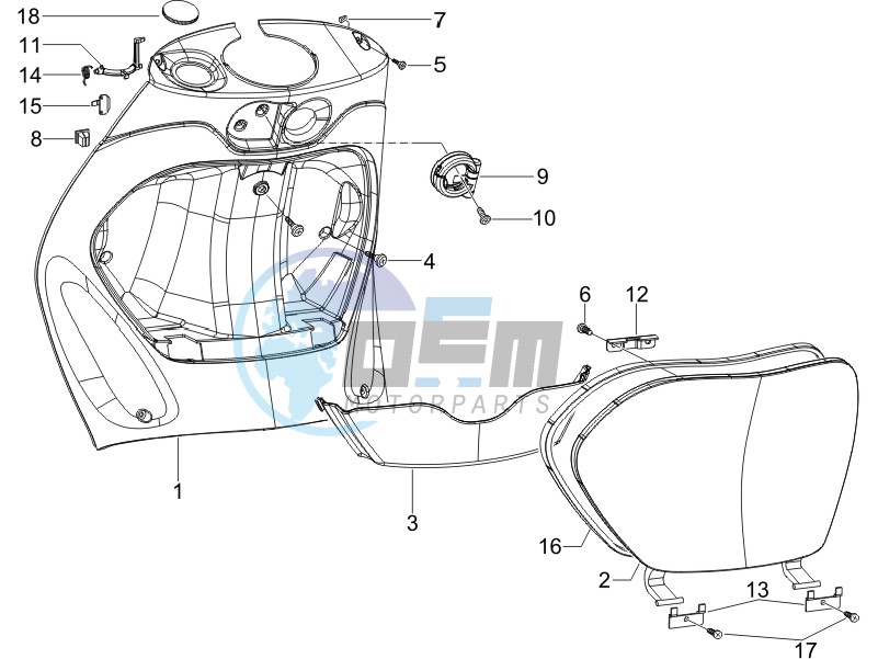 Front glove-box - Knee-guard panel