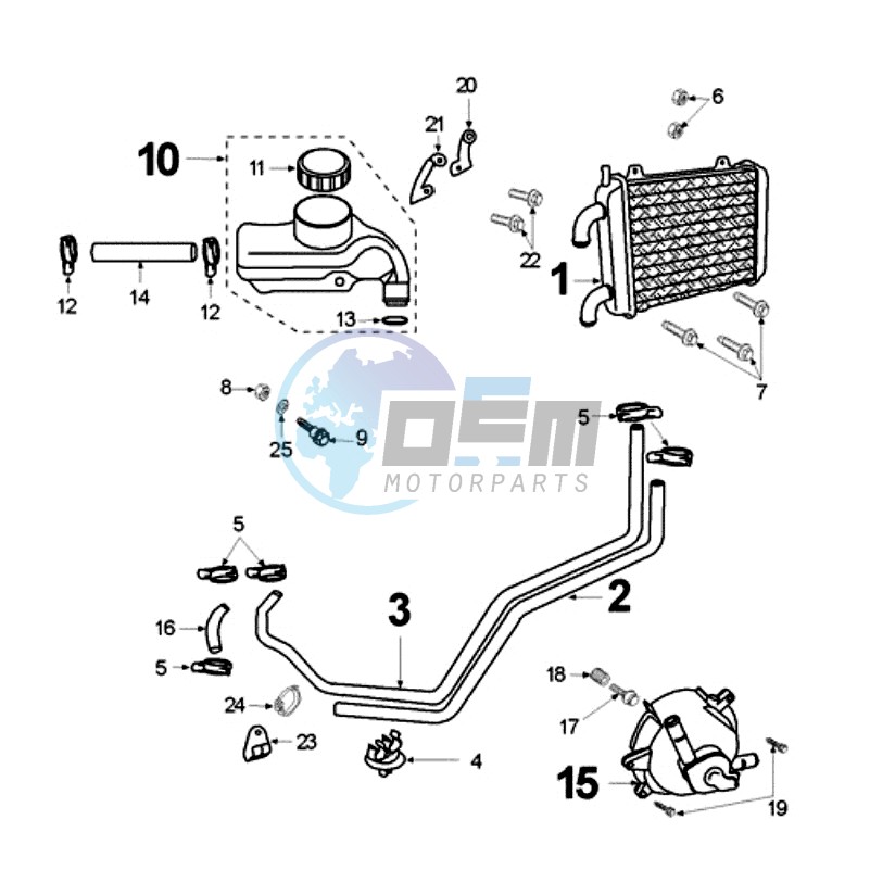 COOLING SYSTEM RADIATOR WITHOUT SLANG