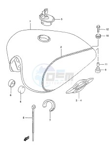 GZ125 (W-X-Y) drawing FUEL TANK (MODEL W)