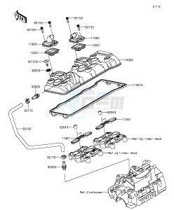 NINJA ZX-6R ABS ZX636FGFA GB XX (EU ME A(FRICA) drawing Cylinder Head Cover