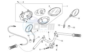 Scarabeo 50 2t e2 (eng. piaggio) drawing Handlebar - Dashboard