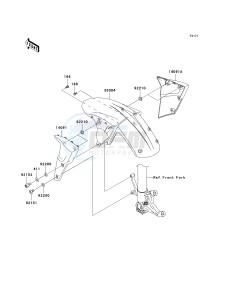 ZX 600 N [NINJA ZX-6RR] (6F) N6F drawing FRONT FENDER-- S- -