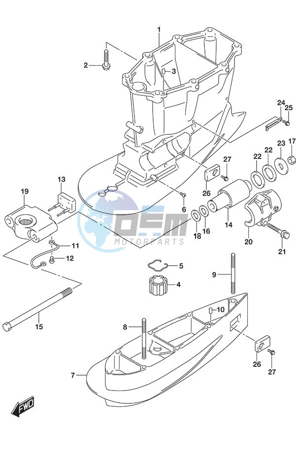 Drive Shaft Housing w/Transom (XX)