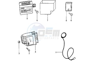 SPEEDFIGHT - 100 cc drawing CONTROL UNIT, ANTITHEFT PROGRAMMED