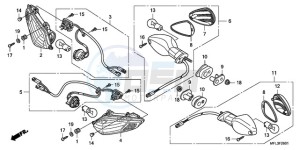 CBR1000RRA UK - (E / HRC MKH) drawing WINKER (CBR1000RR9,A/RA9, A)