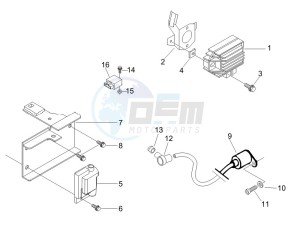 Liberty 125 4t e3 (UK) UK drawing Voltage Regulators - Electronic Control Units (ecu) - H.T. Coil