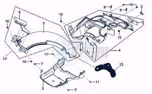 MIO 100 drawing REAR FENDER / INNER SHIELD