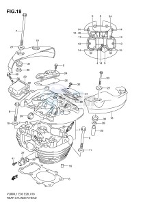 VL800 (E3-E28) VOLUSIA drawing REAR CYLINDER HEAD (VL800TL1 E28)