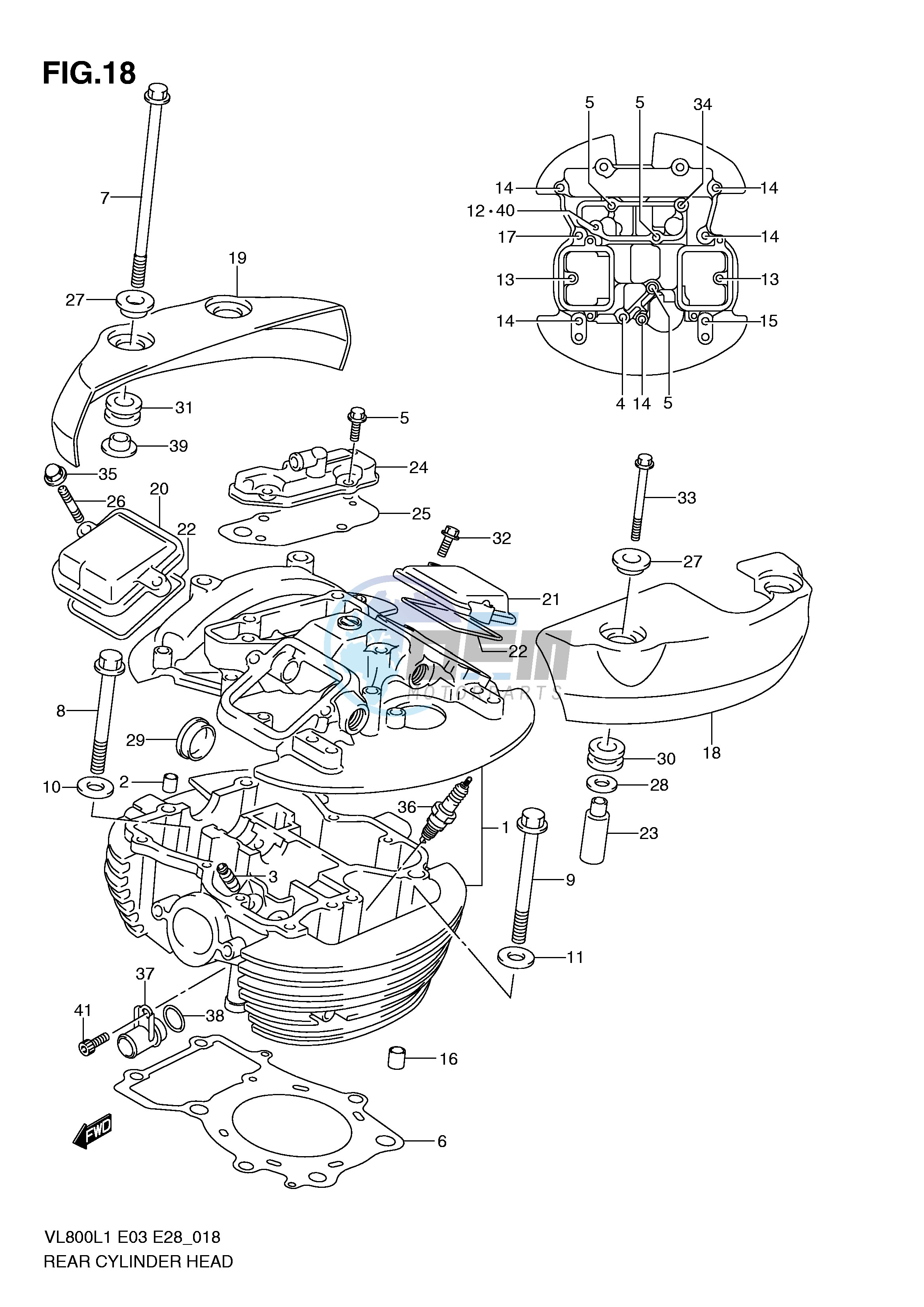 REAR CYLINDER HEAD (VL800TL1 E28)