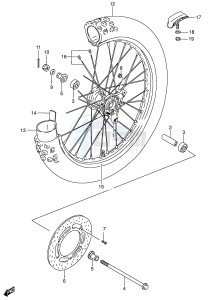 RM85 (P3-P28) drawing FRONT WHEEL (RM85LK3 LK4)