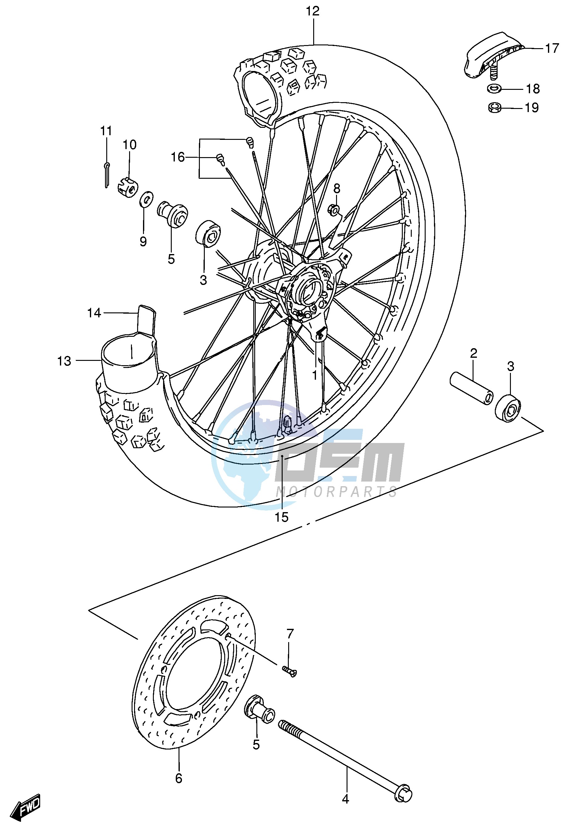 FRONT WHEEL (RM85LK3 LK4)