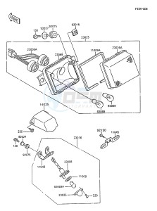 ZX 600 C [NINJA 600R] (C8-C9) [NINJA 600R] drawing TAILLIGHT-- S- -