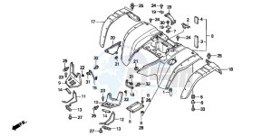 TRX300FW FOURTRAX 300 4X4 drawing REAR FENDER