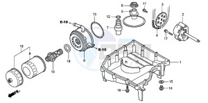 CB900F 919 drawing OIL PAN/OIL PUMP