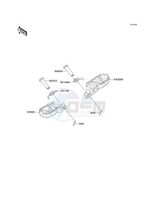 KDX 200 H (H10-H11) drawing FOOTRESTS