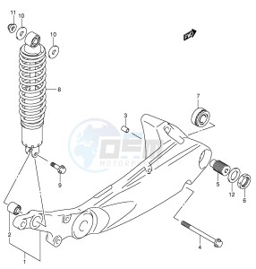 AN650 (E2) Burgman drawing REAR SWINGING ARM