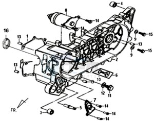 X'PRO 50 (45 KM/H) (AE05W4-EU) (L4-M1) drawing L. CRANK CASE / X'PRO 50 (45 KM/H) (AE05W4-EU) (L4-M1)