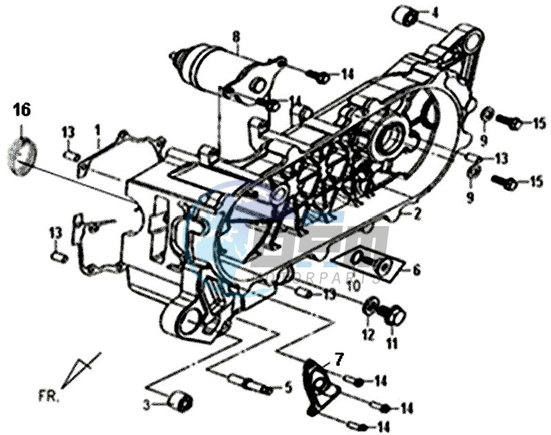 L. CRANK CASE / X'PRO 50 (45 KM/H) (AE05W4-EU) (L4-M1)