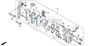 NX650 500 DOMINATOR drawing FRONT BRAKE CALIPER