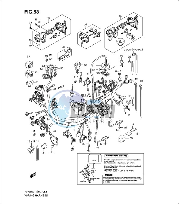 WIRING HARNESS (AN650AL1 E19)