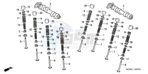 VFR800A9 Ireland - (EK / ABS MME) drawing CAMSHAFT/VALVE (REAR)