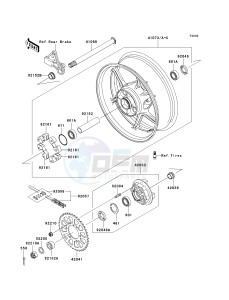 ZX 600 P [NINJA ZX-6R] (7F-8FA) P7F drawing REAR WHEEL_CHAIN