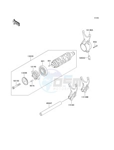 VN 1600 B [VULCAN 1600 MEAN STREAK] (B6F-B8FA) B7F drawing GEAR CHANGE DRUM_SHIFT FORK-- S- -