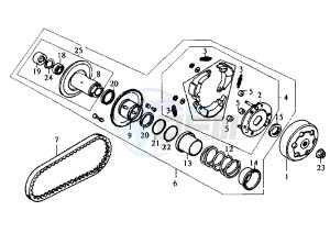 MASK - 50 cc drawing DRIVEN PULLEY