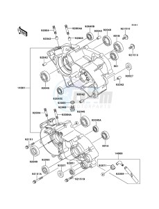 KX65 KX65ABF EU drawing Crankcase