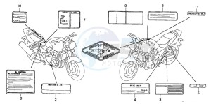 CB1300A CB1300SUPER FOUR drawing CAUTION LABEL (CB1300/A/F /F1)