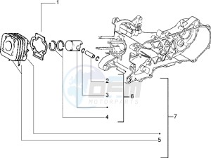 Zip 50 RST freno a disco drawing Cylinder-piston-wrist pin assy