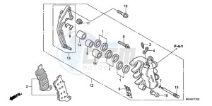 CBF1000SA France - (F / ABS CMF) drawing L. FRONT BRAKE CALIPER (CBF1000A/T/S)