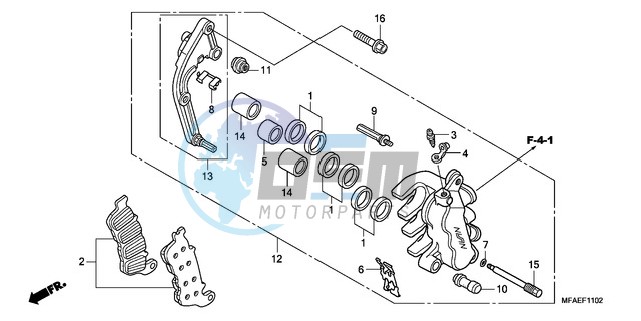 L. FRONT BRAKE CALIPER (CBF1000A/T/S)