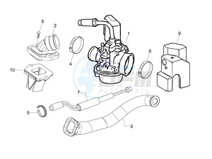 SPRINT 50 2T NOABS E2 (EMEA) drawing Carburettor, assembly - Union pipe