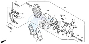 FES125 S-WING drawing FRONT BRAKE CALIPER (FES1253-5)(FES1503-5)